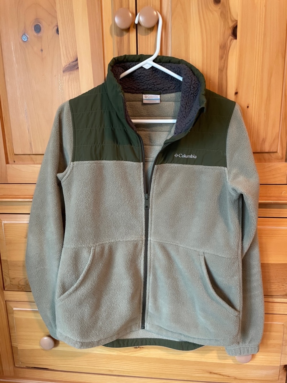 Columbia  Olive & Dark Green Fleece zip up Jacket